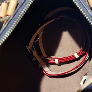 Red and Beige Leather Strap
